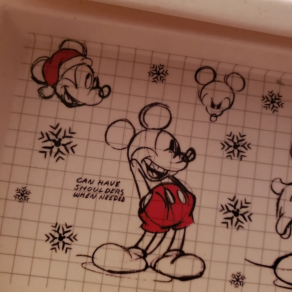 Mickey And Minnie Mouse Bamboo Fibre Trays Rectangle Sketch New